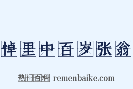 悼里中百岁张翁是什么意思的图片